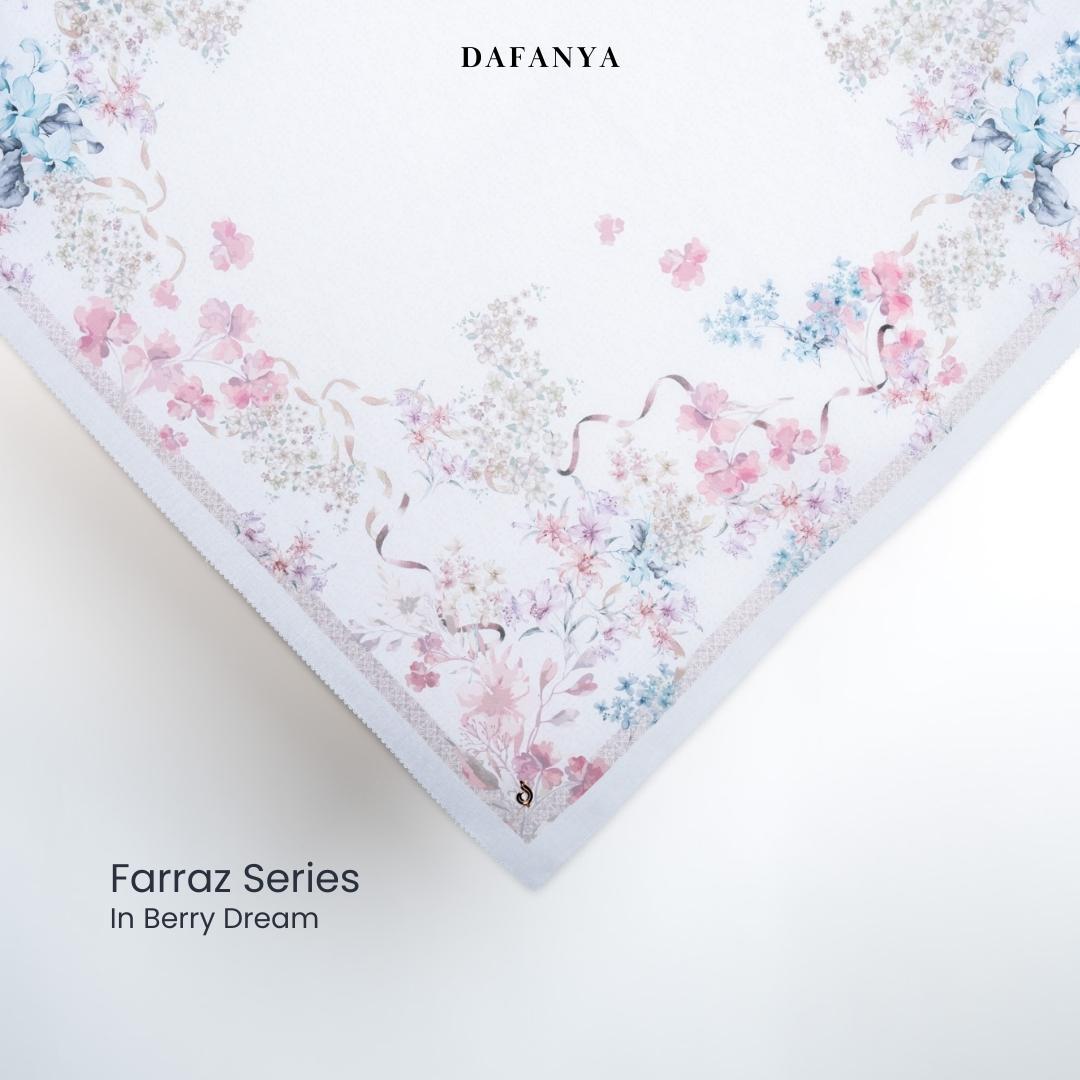 𝐃𝐀𝐅𝐀𝐍𝐘𝐀 - Farraz Series Jilbab Motif Floral Kerudung Segi Empat Hijab Scarf bahan Voal Laser Cut
