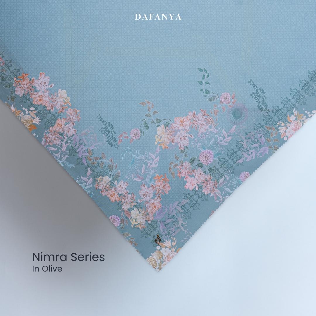 𝐃𝐀𝐅𝐀𝐍𝐘𝐀 - Nimra Series Jilbab Motif Floral Kerudung Segi Empat Hijab Scarf bahan Voal Laser Cut