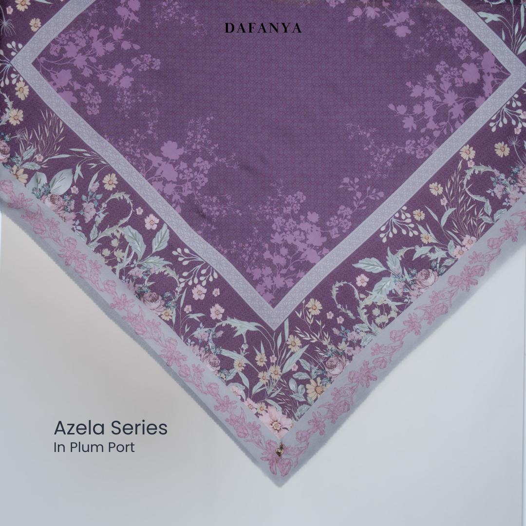 𝐃𝐀𝐅𝐀𝐍𝐘𝐀 - Azela Series Jilbab Motif Floral Kerudung Segi Empat Hijab Scarf bahan Voal Laser Cut