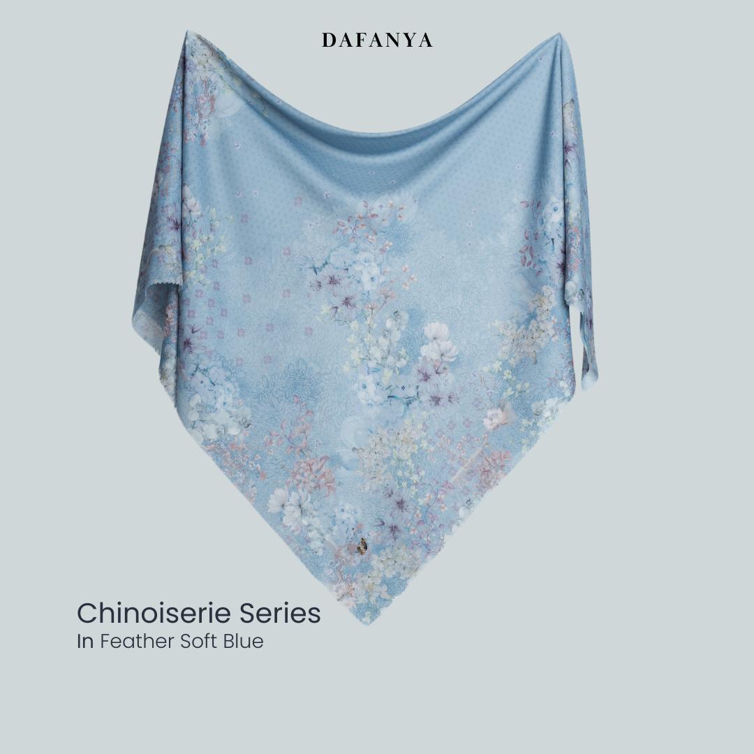 𝐃𝐀𝐅𝐀𝐍𝐘𝐀 - Chinoiserie Series Jilbab Motif Floral Kerudung Segi Empat Hijab Scarf bahan Voal Laser Cut Rayafanya Edition
