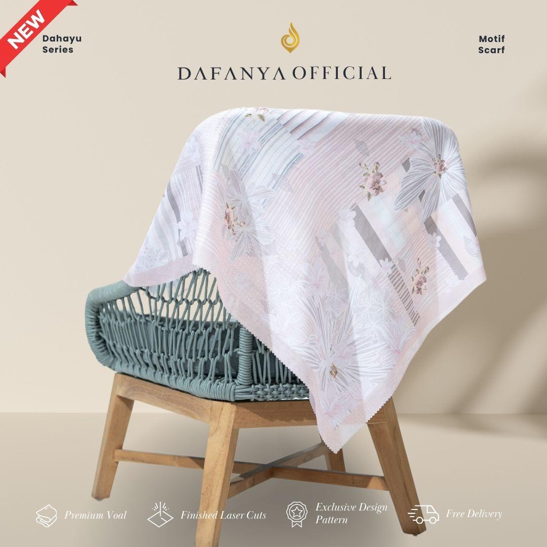 𝐃𝐀𝐅𝐀𝐍𝐘𝐀 - Dahayu Series Jilbab Motif Monogram Kerudung Segi Empat Hijab Scarf bahan Voal Laser Cut