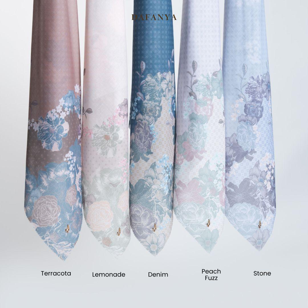 𝐃𝐀𝐅𝐀𝐍𝐘𝐀 - Amora Series Jilbab Motif Floral Kerudung Segi Empat Hijab Scarf bahan Voal Laser Cut