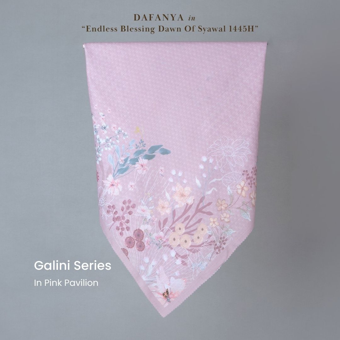 𝐃𝐀𝐅𝐀𝐍𝐘𝐀 - Galini Series Jilbab Motif Floral Kerudung Segi Empat Hijab Scarf bahan Voal Laser Cut
