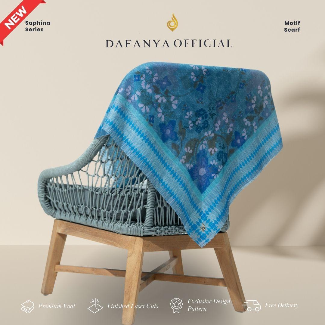 𝐃𝐀𝐅𝐀𝐍𝐘𝐀 - Saphina Series Jilbab Motif Floral Kerudung Segi Empat Hijab Scarf bahan Voal Laser Cut