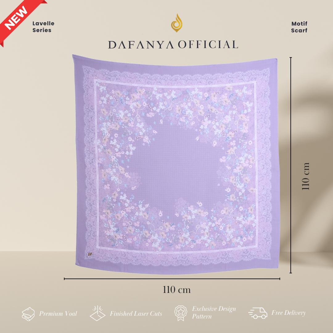 𝐃𝐀𝐅𝐀𝐍𝐘𝐀 - Lavelle Series Jilbab Motif Monogram Kerudung Segi Empat Hijab Scarf bahan Voal Laser Cut