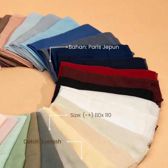 πππ
ππππ - Zehra Series Jilbab Polos Kerudung Segi Empat Hijab Scarf bahan Paris Jepun Eyelash