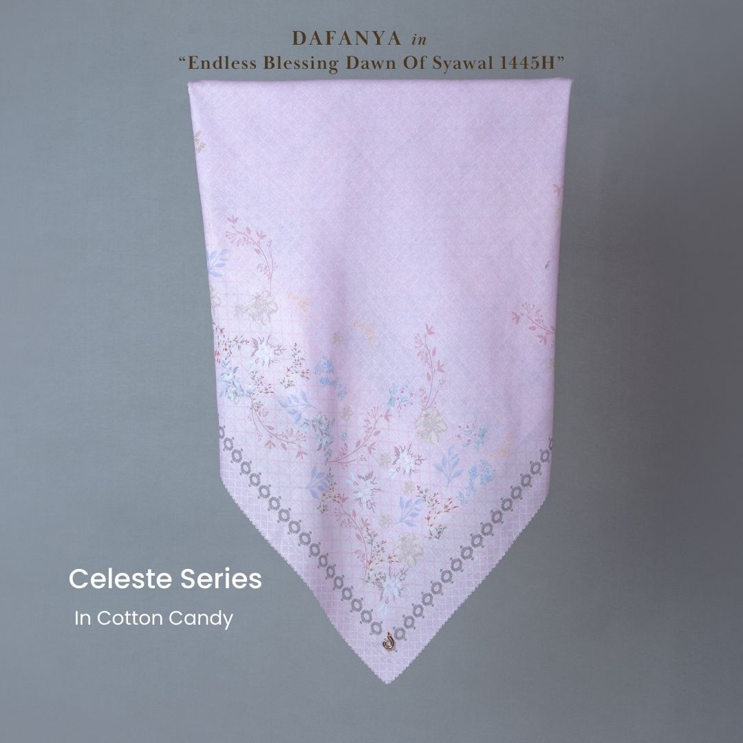 𝐃𝐀𝐅𝐀𝐍𝐘𝐀 - Celeste Series Jilbab Motif Floral Kerudung Segi Empat Hijab Scarf bahan Voal Laser Cut