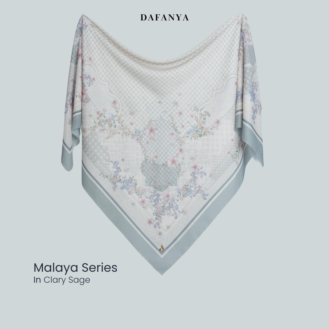 𝐃𝐀𝐅𝐀𝐍𝐘𝐀 - Malaya Series Jilbab Motif Floral Kerudung Segi Empat Hijab Scarf bahan Voal Laser Cut Rayafanya Edition
