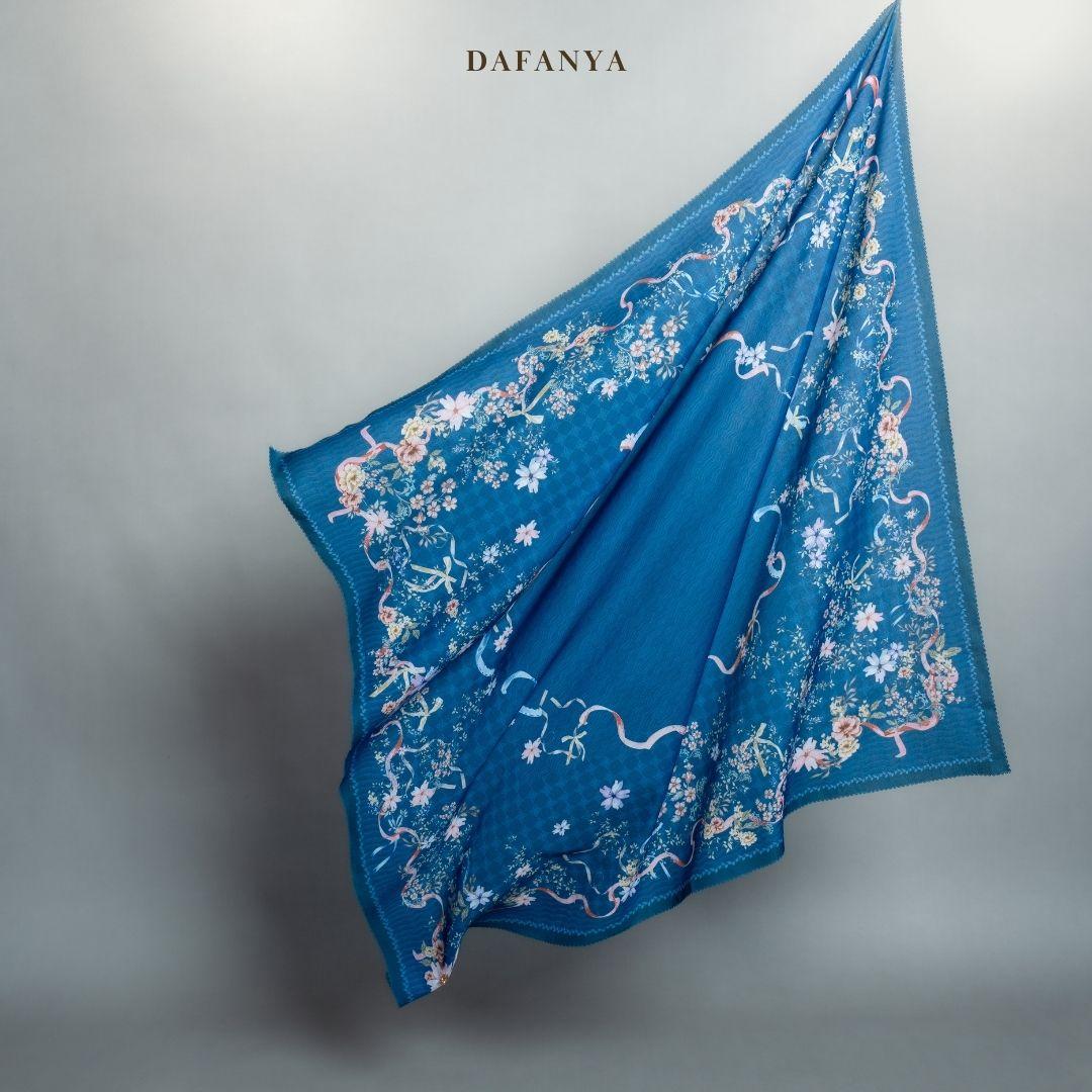 𝐃𝐀𝐅𝐀𝐍𝐘𝐀 - Esmee Series Jilbab Motif Floral Kerudung Segi Empat Hijab Scarf bahan Voal Laser Cut