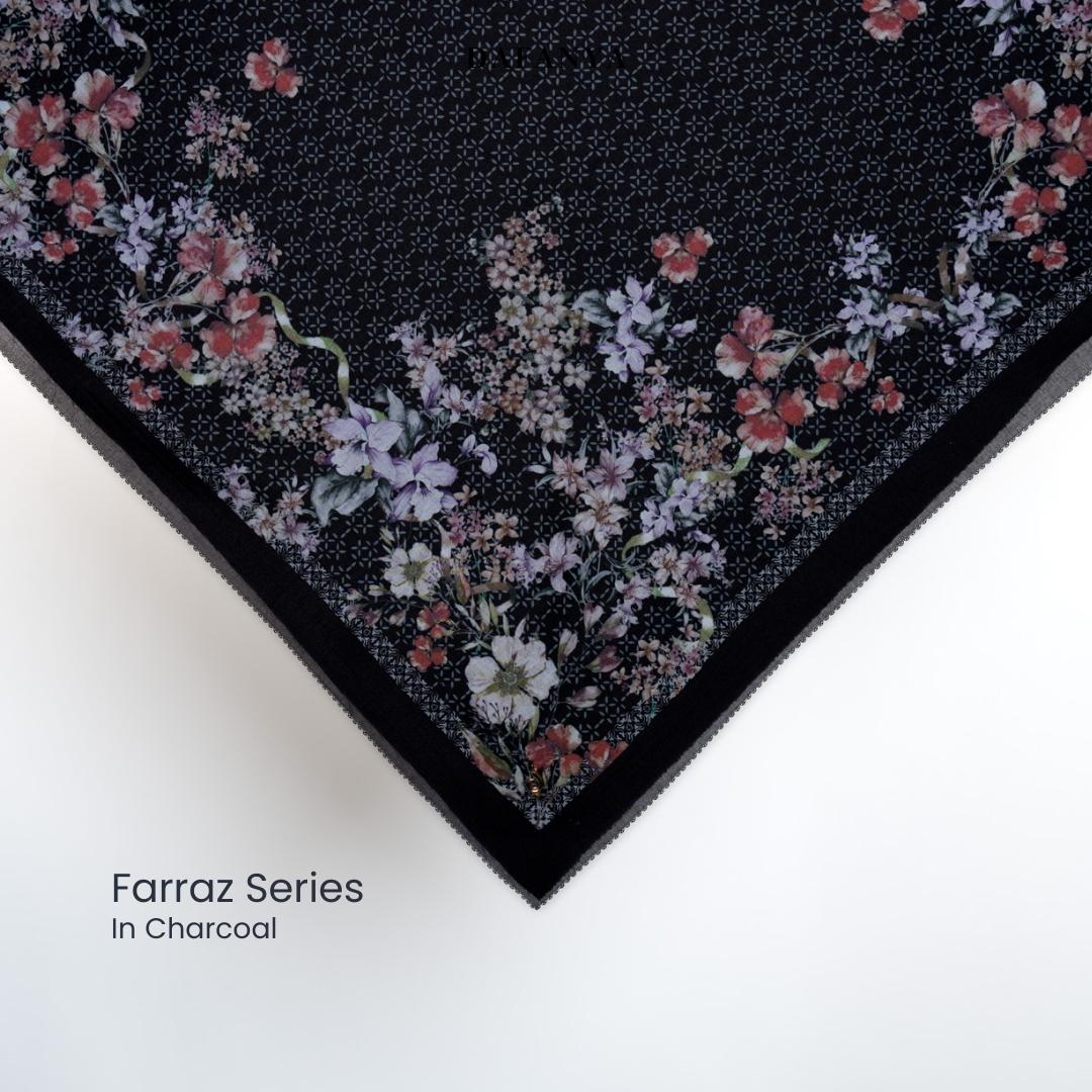 𝐃𝐀𝐅𝐀𝐍𝐘𝐀 - Farraz Series Jilbab Motif Floral Kerudung Segi Empat Hijab Scarf bahan Voal Laser Cut