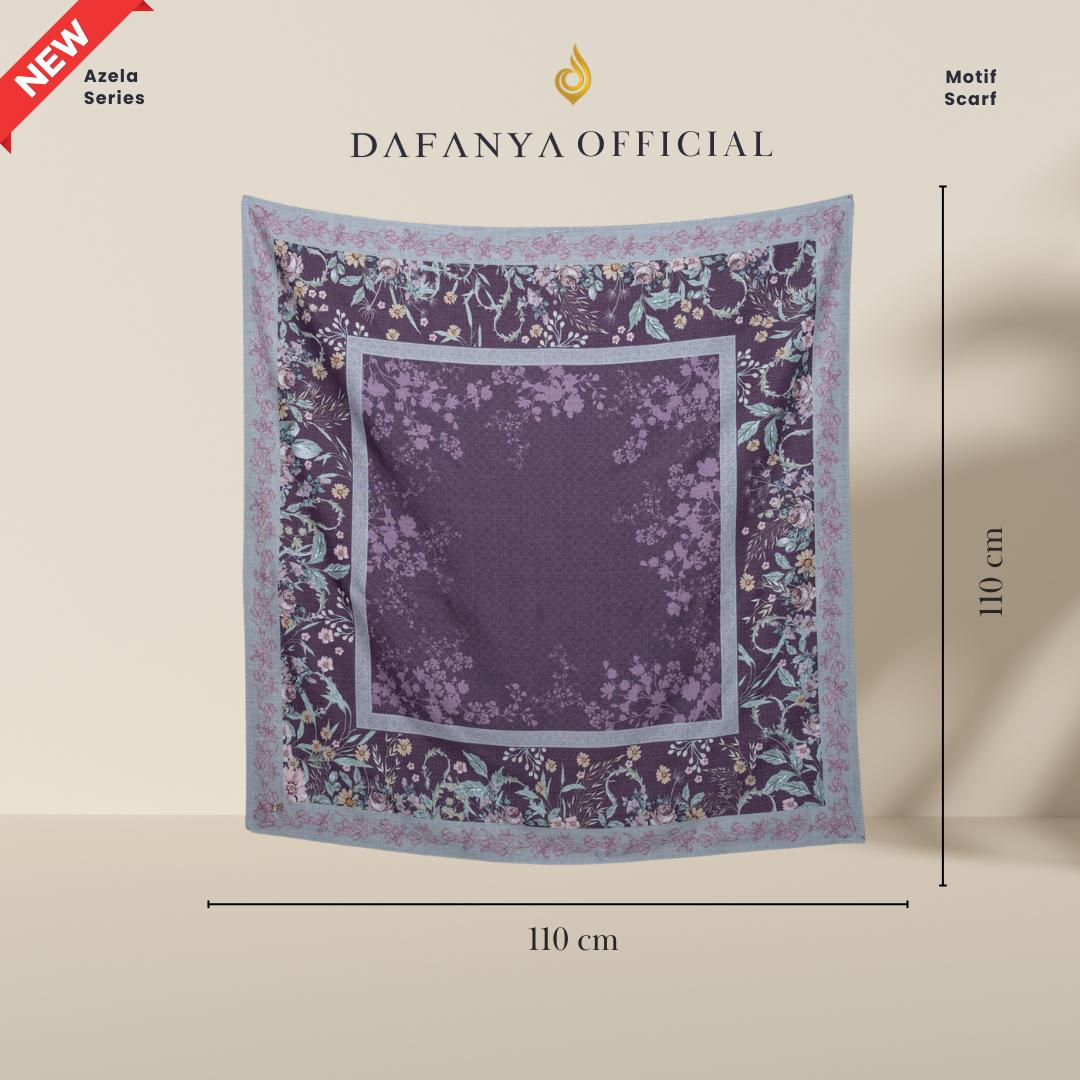 𝐃𝐀𝐅𝐀𝐍𝐘𝐀 - Azela Series Jilbab Motif Floral Kerudung Segi Empat Hijab Scarf bahan Voal Laser Cut