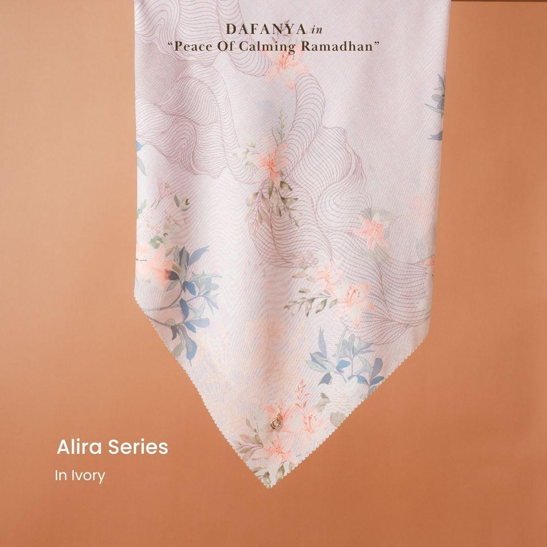 𝐃𝐀𝐅𝐀𝐍𝐘𝐀 - Alira Series Jilbab Motif Floral Kerudung Segi Empat Hijab Scarf bahan Voal Laser Cut
