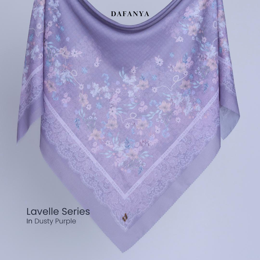 𝐃𝐀𝐅𝐀𝐍𝐘𝐀 - Lavelle Series Jilbab Motif Monogram Kerudung Segi Empat Hijab Scarf bahan Voal Laser Cut