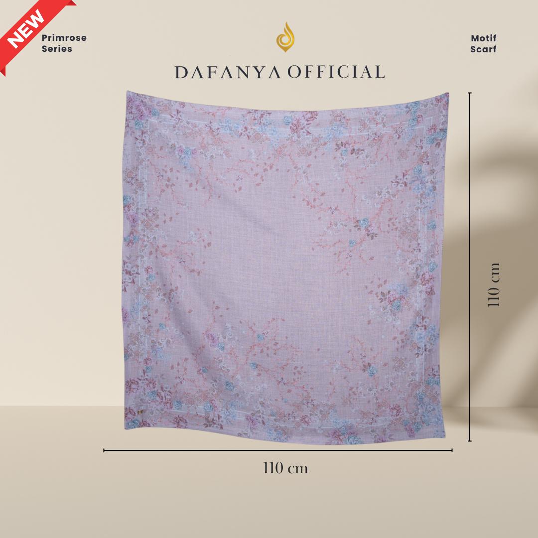 𝐃𝐀𝐅𝐀𝐍𝐘𝐀 - Primrose Series Jilbab Motif Floral Kerudung Segi Empat Hijab Scarf bahan Voal Laser Cut