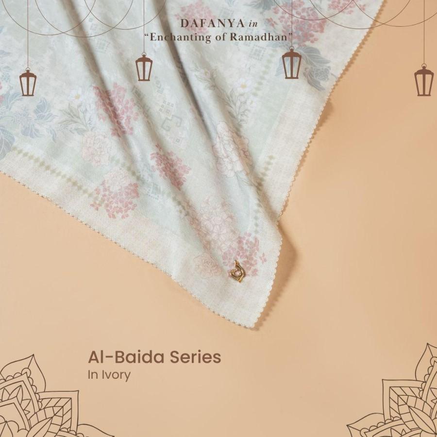 𝐃𝐀𝐅𝐀𝐍𝐘𝐀 - Al-Baida Series Jilbab Motif Floral Kerudung Segi Empat Hijab Scarf bahan Voal Laser Cut