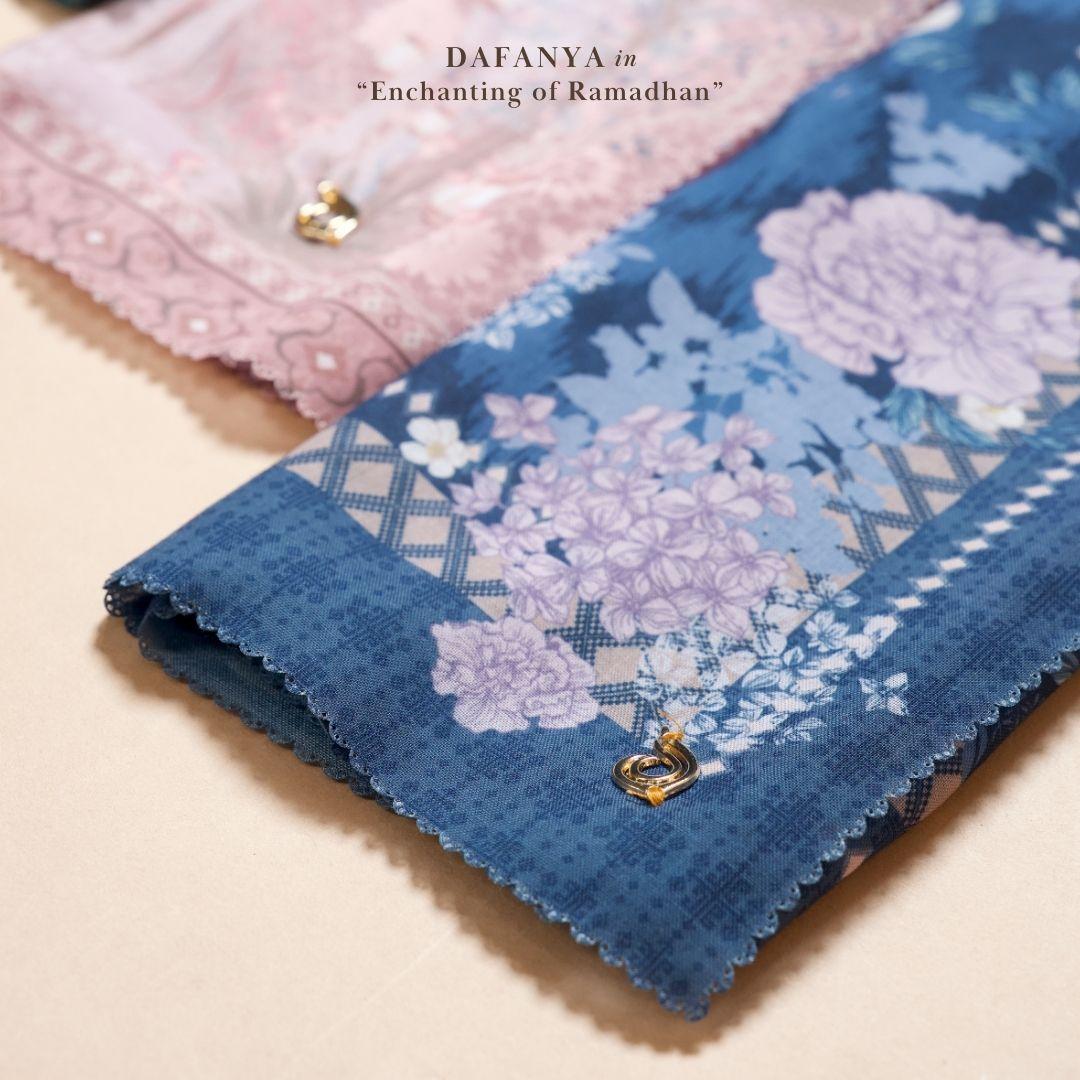 𝐃𝐀𝐅𝐀𝐍𝐘𝐀 - Al-Qadr Series Jilbab Motif Floral Kerudung Segi Empat Hijab Scarf bahan Voal Laser Cut