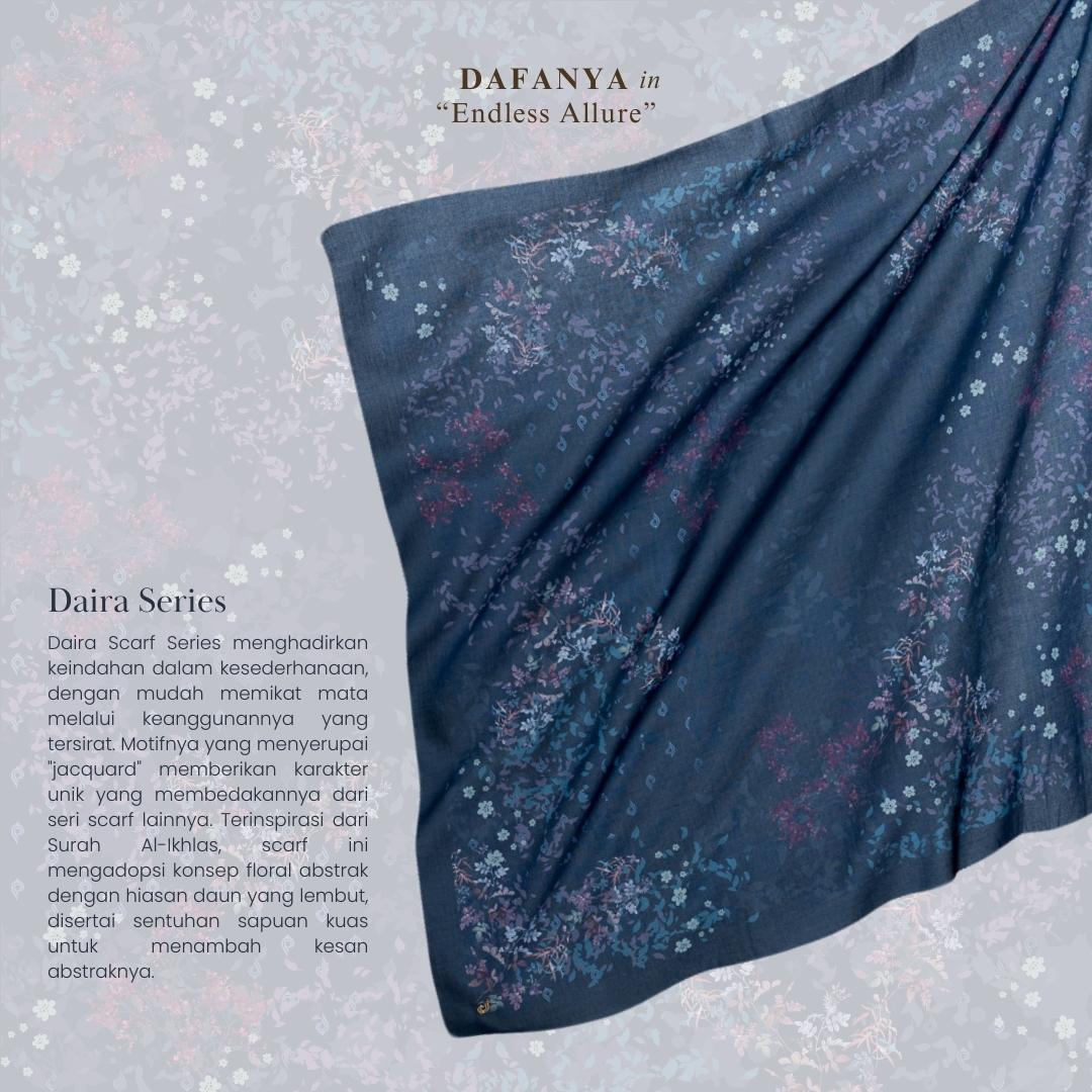 𝐃𝐀𝐅𝐀𝐍𝐘𝐀 - Daira Series Jilbab Motif Floral Kerudung Segi Empat Hijab Scarf bahan Voal Laser Cut