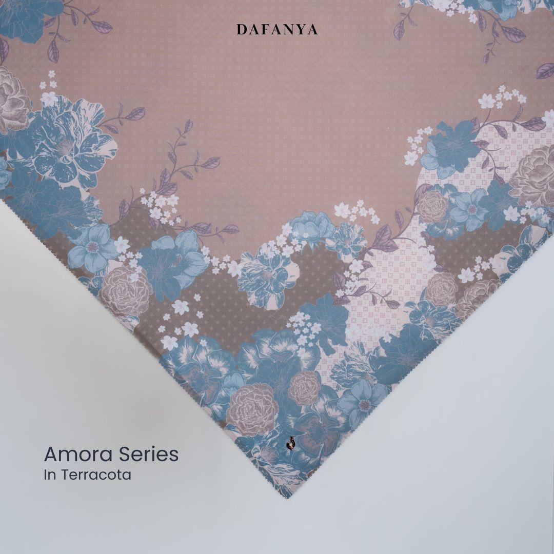 𝐃𝐀𝐅𝐀𝐍𝐘𝐀 - Amora Series Jilbab Motif Floral Kerudung Segi Empat Hijab Scarf bahan Voal Laser Cut