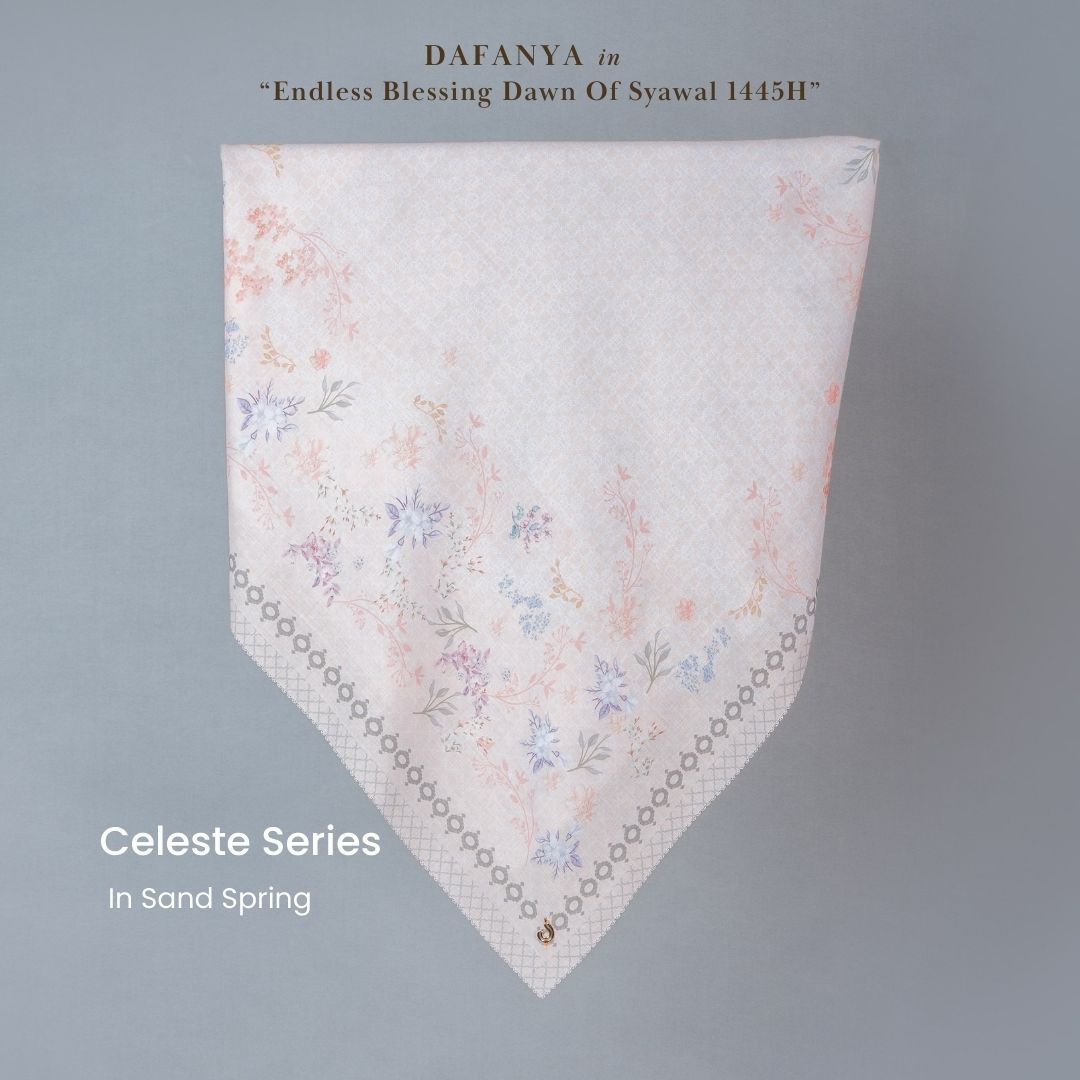 𝐃𝐀𝐅𝐀𝐍𝐘𝐀 - Celeste Series Jilbab Motif Floral Kerudung Segi Empat Hijab Scarf bahan Voal Laser Cut
