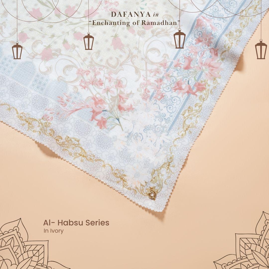 𝐃𝐀𝐅𝐀𝐍𝐘𝐀 - Al-Habsu Series Jilbab Motif Floral Kerudung Segi Empat Hijab Scarf bahan Voal Laser Cut