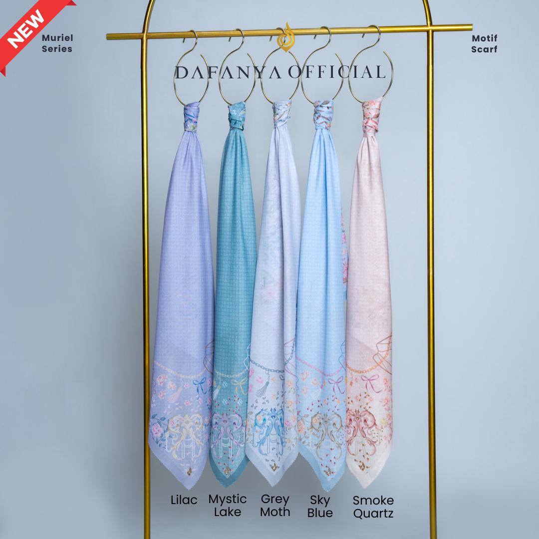 𝐃𝐀𝐅𝐀𝐍𝐘𝐀 - Muriel Series Jilbab Motif Floral Kerudung Segi Empat Hijab Scarf bahan Voal Laser Cut