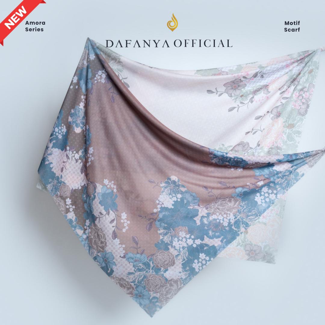 𝐃𝐀𝐅𝐀𝐍𝐘𝐀 - Amora Series Jilbab Motif Floral Kerudung Segi Empat Hijab Scarf bahan Voal Laser Cut
