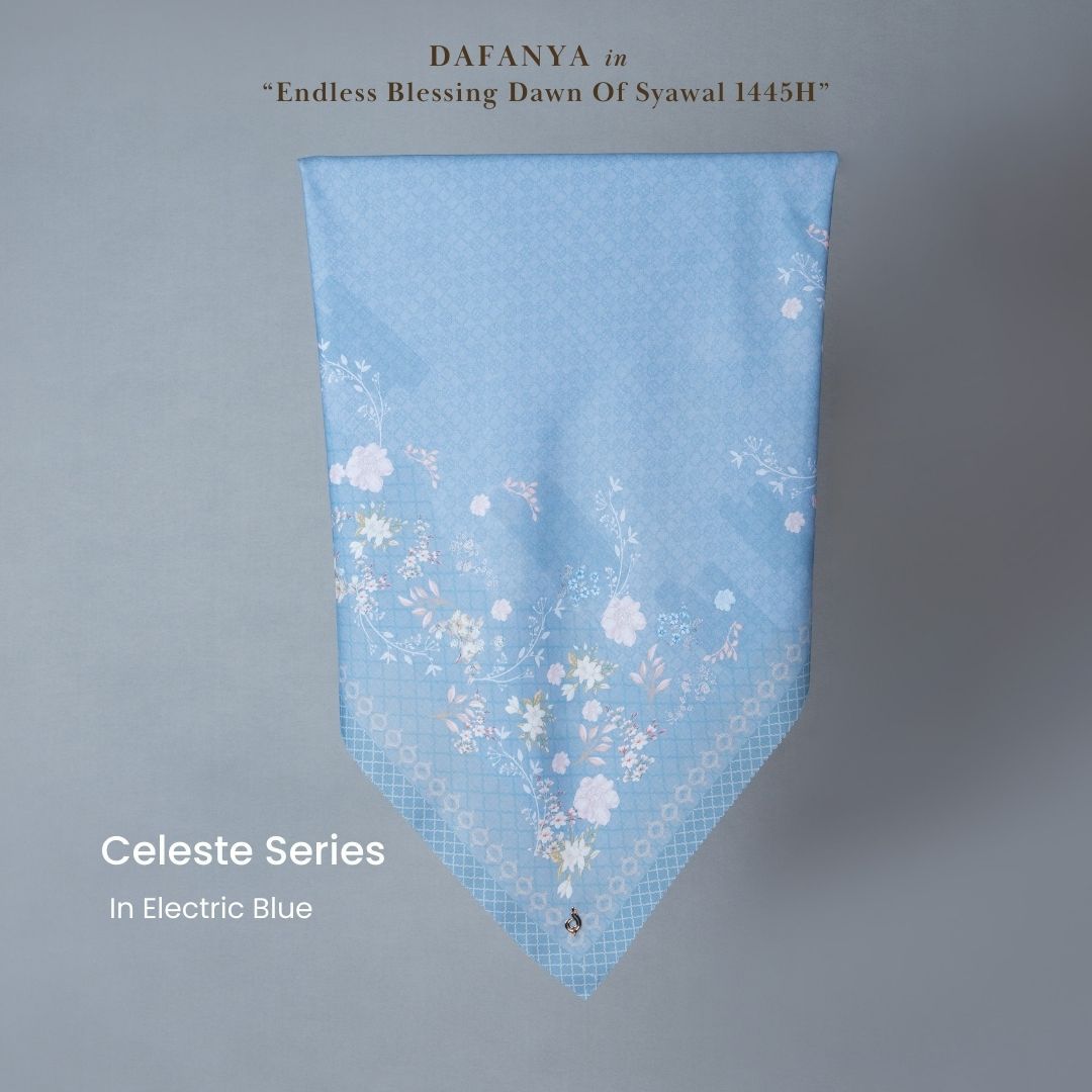 𝐃𝐀𝐅𝐀𝐍𝐘𝐀 - Celeste Series Jilbab Motif Floral Kerudung Segi Empat Hijab Scarf bahan Voal Laser Cut
