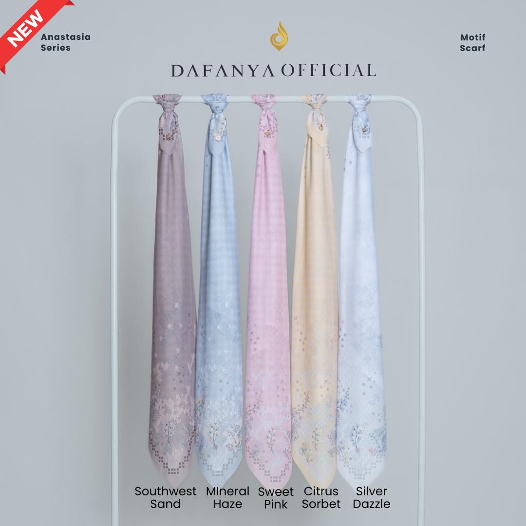 𝐃𝐀𝐅𝐀𝐍𝐘𝐀 - Anastasia Series Jilbab Motif Floral Kerudung Segi Empat Hijab Scarf bahan Voal Laser Cut