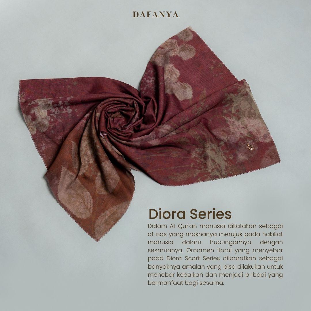 𝐃𝐀𝐅𝐀𝐍𝐘𝐀 - Diora Series Jilbab Motif Floral Kerudung Segi Empat Hijab Scarf bahan Voal Laser Cut