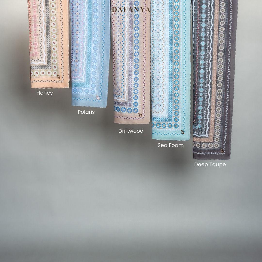 𝐃𝐀𝐅𝐀𝐍𝐘𝐀 - Erika Series Jilbab Motif Ethnic Kerudung Segi Empat Hijab Scarf bahan Voal Laser Cut