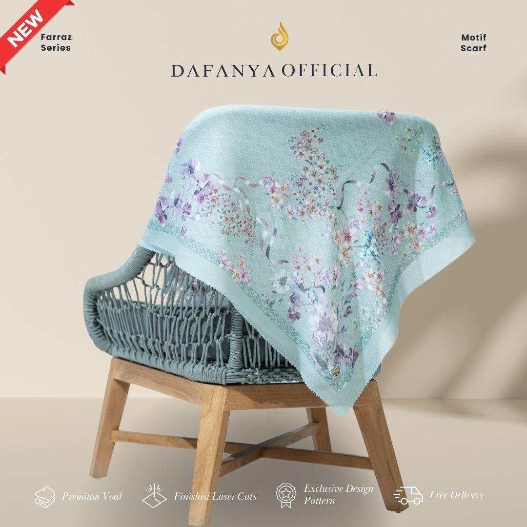 𝐃𝐀𝐅𝐀𝐍𝐘𝐀 - Farraz Series Jilbab Motif Floral Kerudung Segi Empat Hijab Scarf bahan Voal Laser Cut