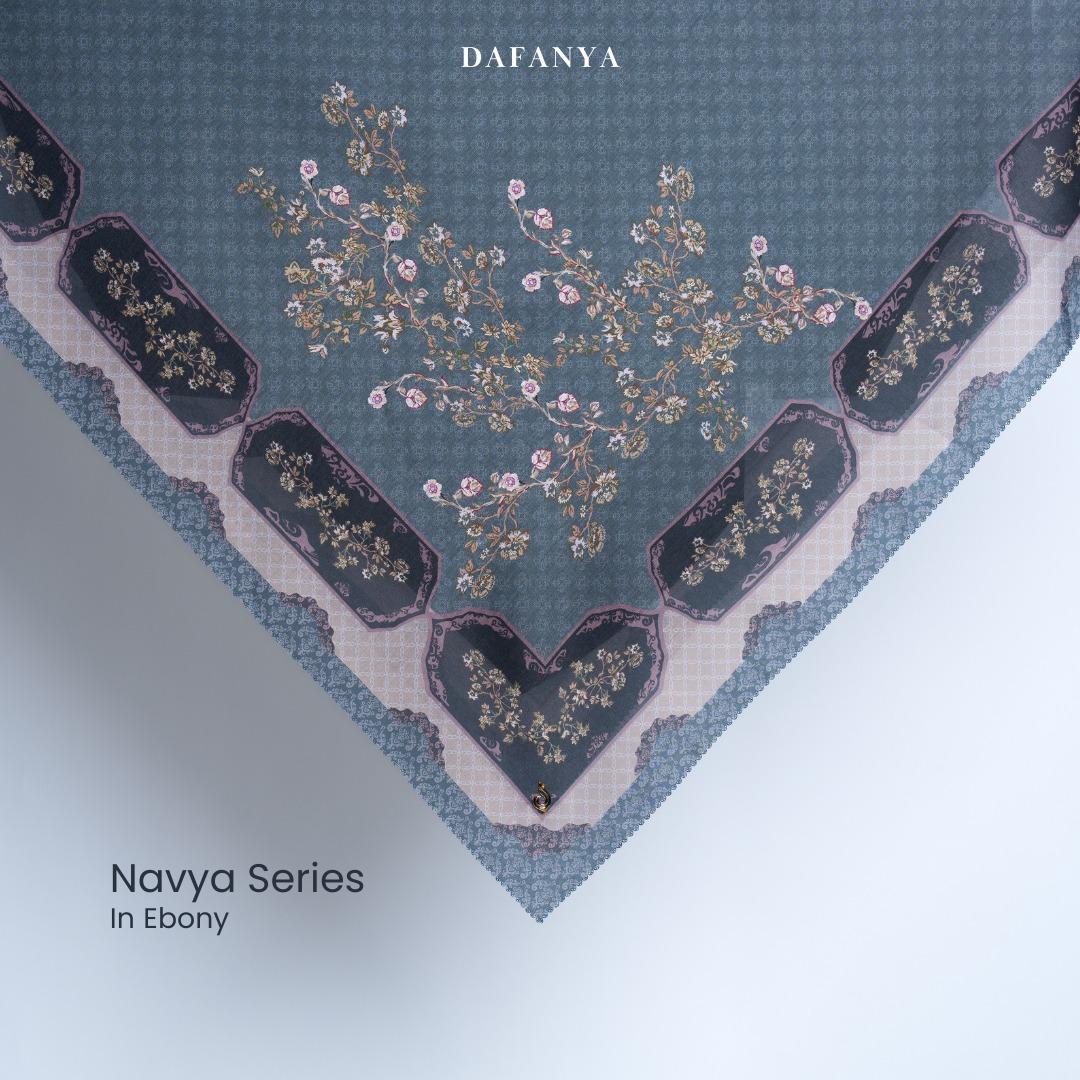 𝐃𝐀𝐅𝐀𝐍𝐘𝐀 - Navya Series Jilbab Motif Ethnic Kerudung Segi Empat Hijab Scarf bahan Voal Laser Cut