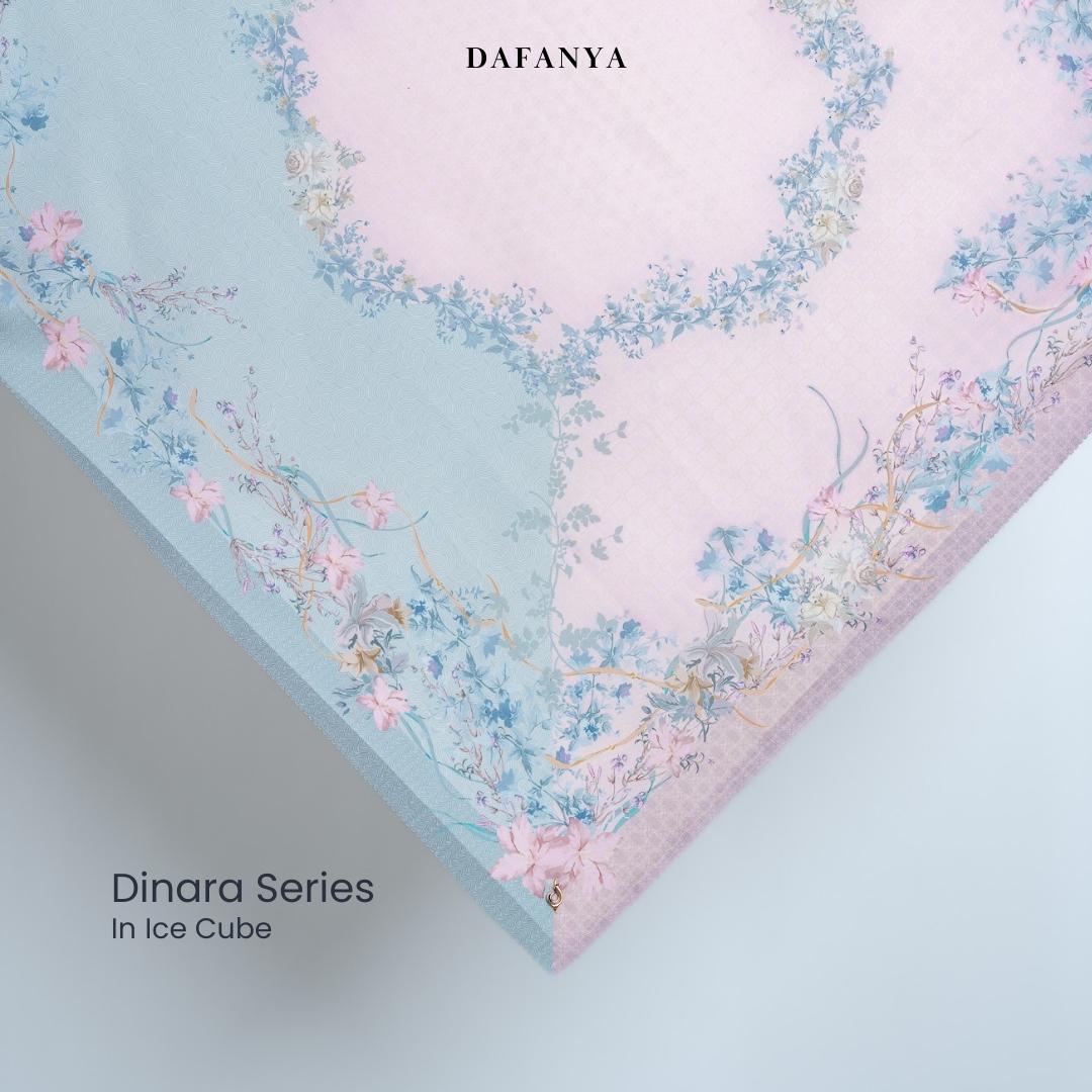 𝐃𝐀𝐅𝐀𝐍𝐘𝐀 - Dinara Series Jilbab Motif Floral Kerudung Segi Empat Hijab Scarf bahan Voal Laser Cut