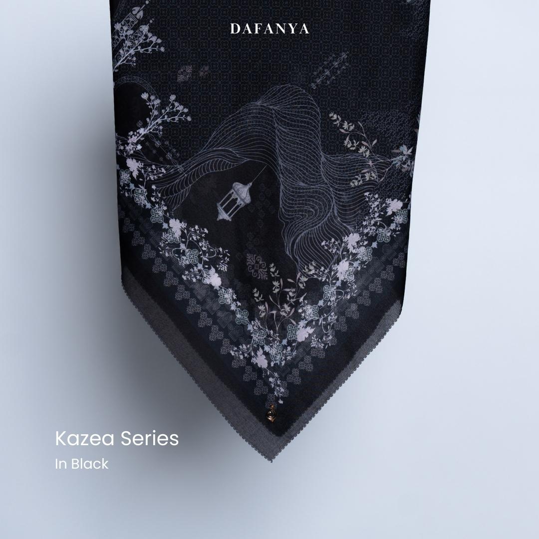 𝐃𝐀𝐅𝐀𝐍𝐘𝐀 - Kazea Series Jilbab Motif Floral Kerudung Segi Empat Hijab Scarf bahan Voal Laser Cut