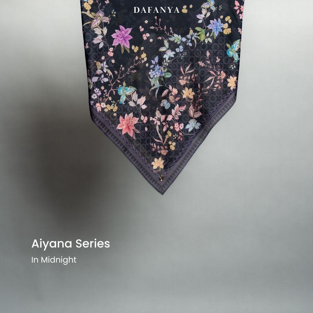 𝐃𝐀𝐅𝐀𝐍𝐘𝐀 - Aiyana Series Jilbab Motif Floral Kerudung Segi Empat Hijab Scarf bahan Voal Laser Cut
