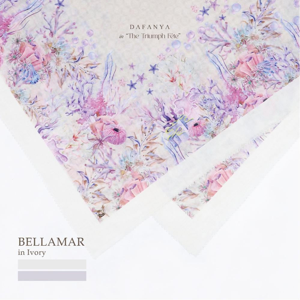 𝐃𝐀𝐅𝐀𝐍𝐘𝐀 - Bellamar Series Jilbab Motif Underwater Kerudung Segi Empat Hijab Scarf bahan Voal Laser Cut