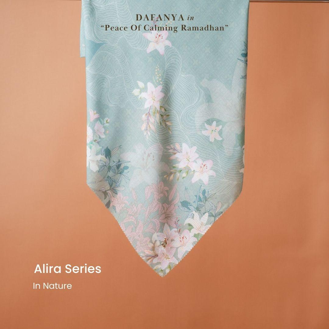 𝐃𝐀𝐅𝐀𝐍𝐘𝐀 - Alira Series Jilbab Motif Floral Kerudung Segi Empat Hijab Scarf bahan Voal Laser Cut