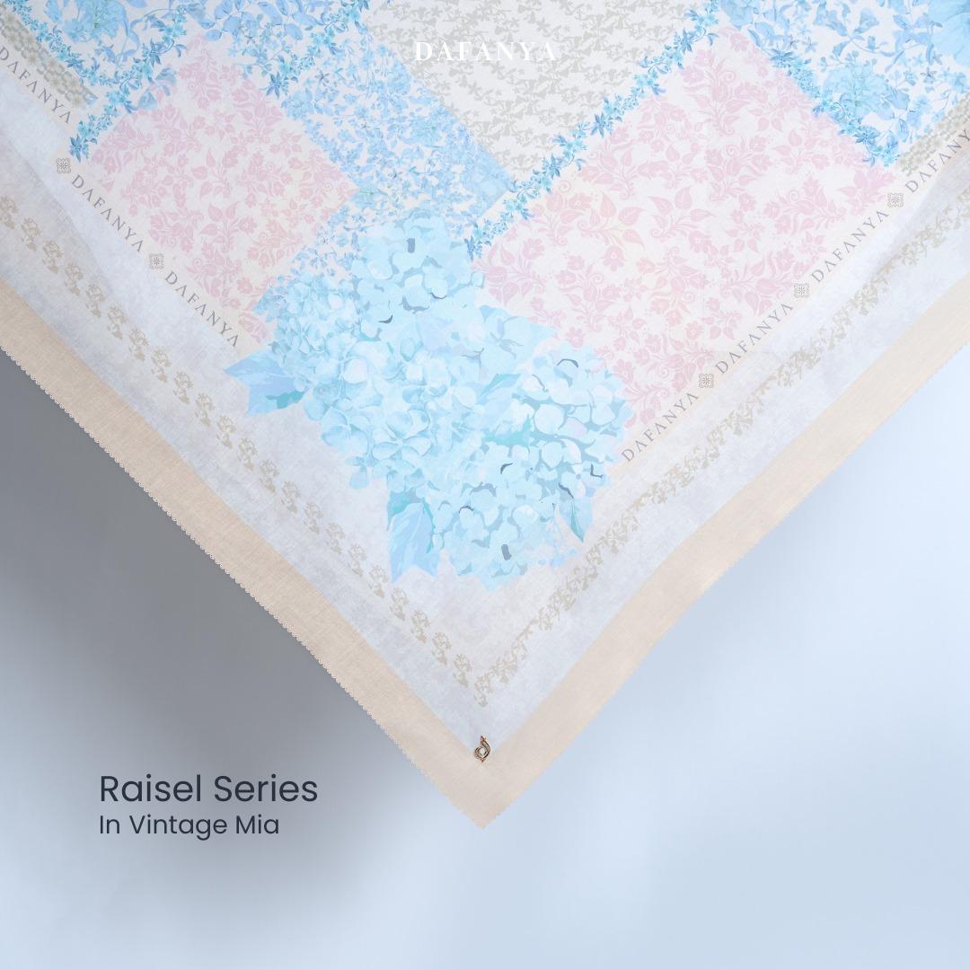 𝐃𝐀𝐅𝐀𝐍𝐘𝐀 - Raisel Series Jilbab Motif Floral Kerudung Segi Empat Hijab Scarf bahan Voal Laser Cut