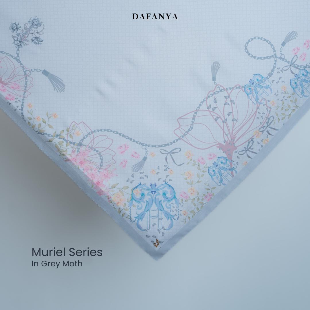 𝐃𝐀𝐅𝐀𝐍𝐘𝐀 - Muriel Series Jilbab Motif Floral Kerudung Segi Empat Hijab Scarf bahan Voal Laser Cut