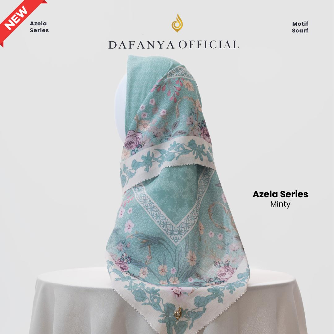 𝐃𝐀𝐅𝐀𝐍𝐘𝐀 - Azela Series Jilbab Motif Floral Kerudung Segi Empat Hijab Scarf bahan Voal Laser Cut