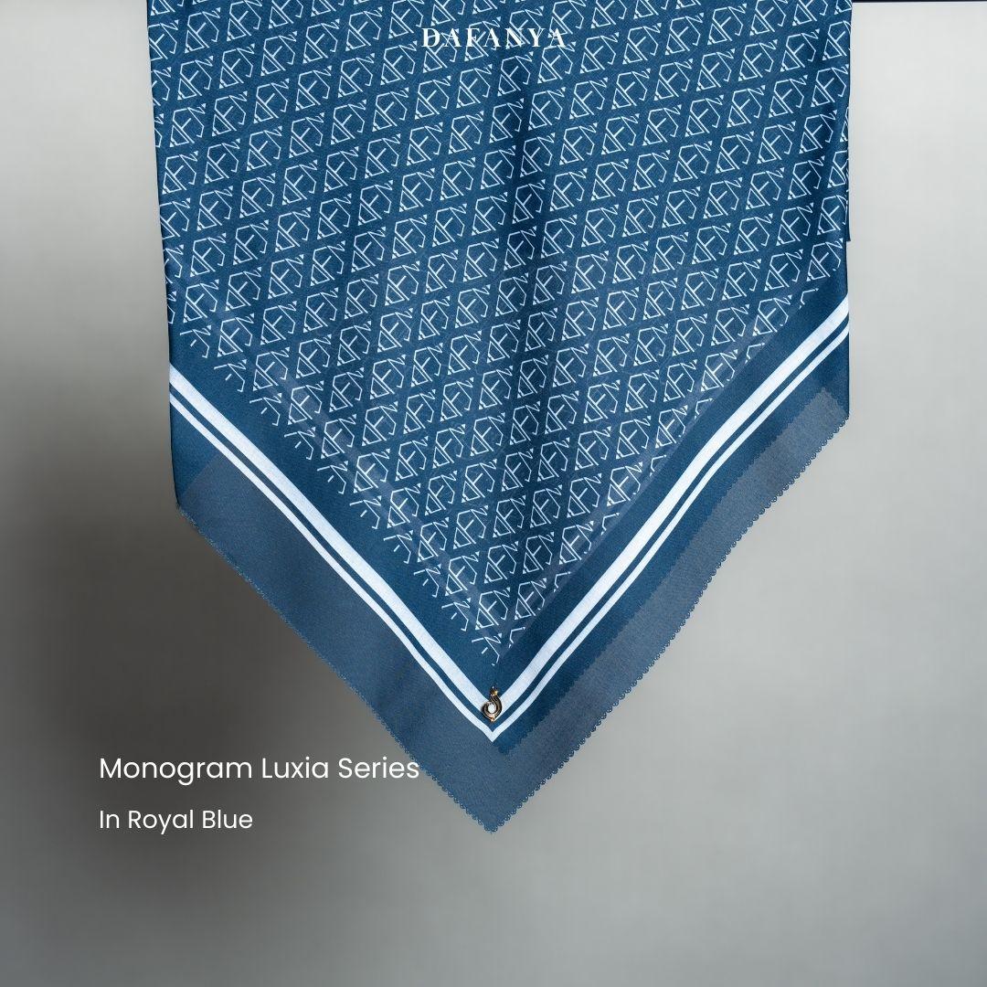 𝐃𝐀𝐅𝐀𝐍𝐘𝐀 - Luxia Series Jilbab Motif Monogram Kerudung Segi Empat Hijab Scarf bahan Voal Laser Cut