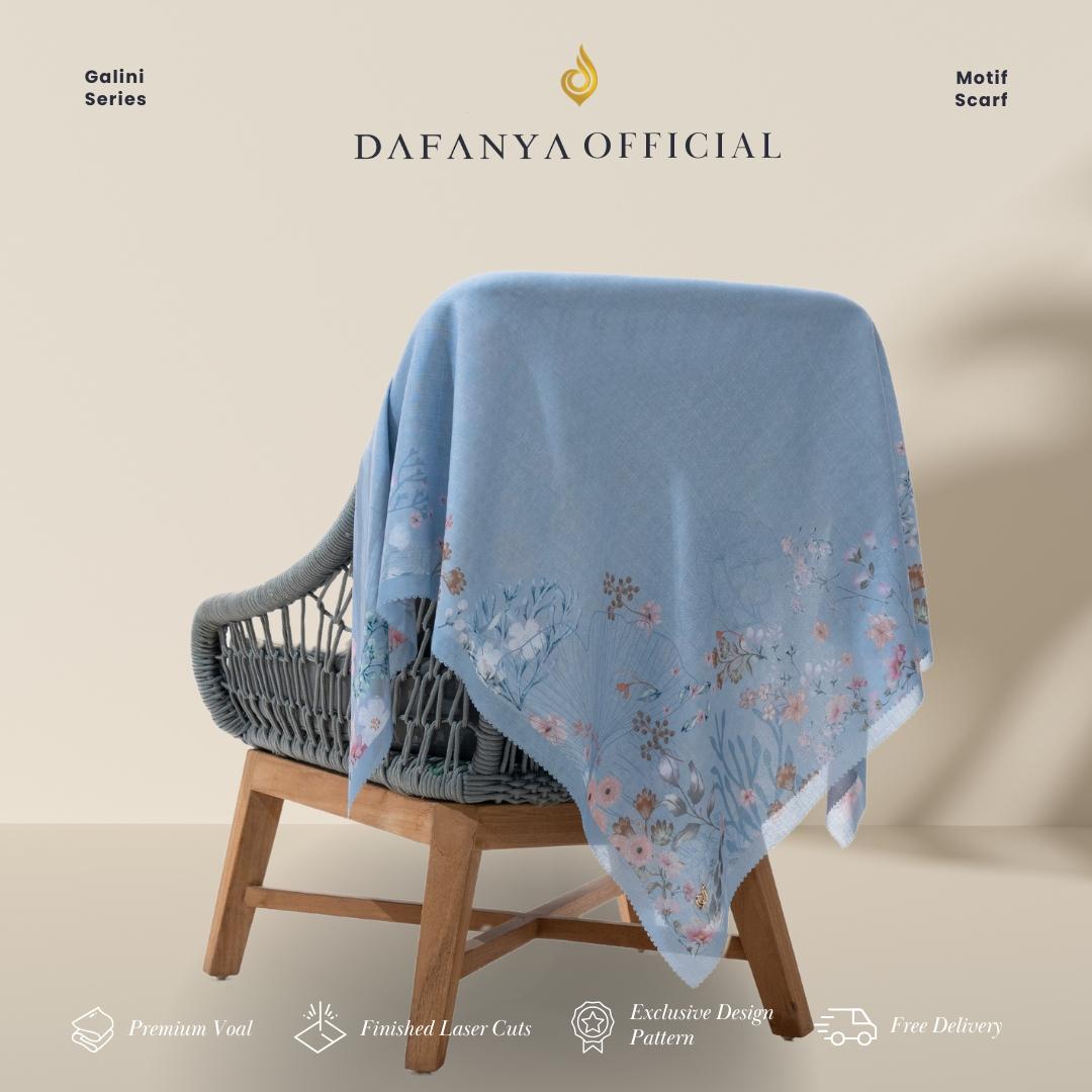 𝐃𝐀𝐅𝐀𝐍𝐘𝐀 - Galini Series Jilbab Motif Floral Kerudung Segi Empat Hijab Scarf bahan Voal Laser Cut