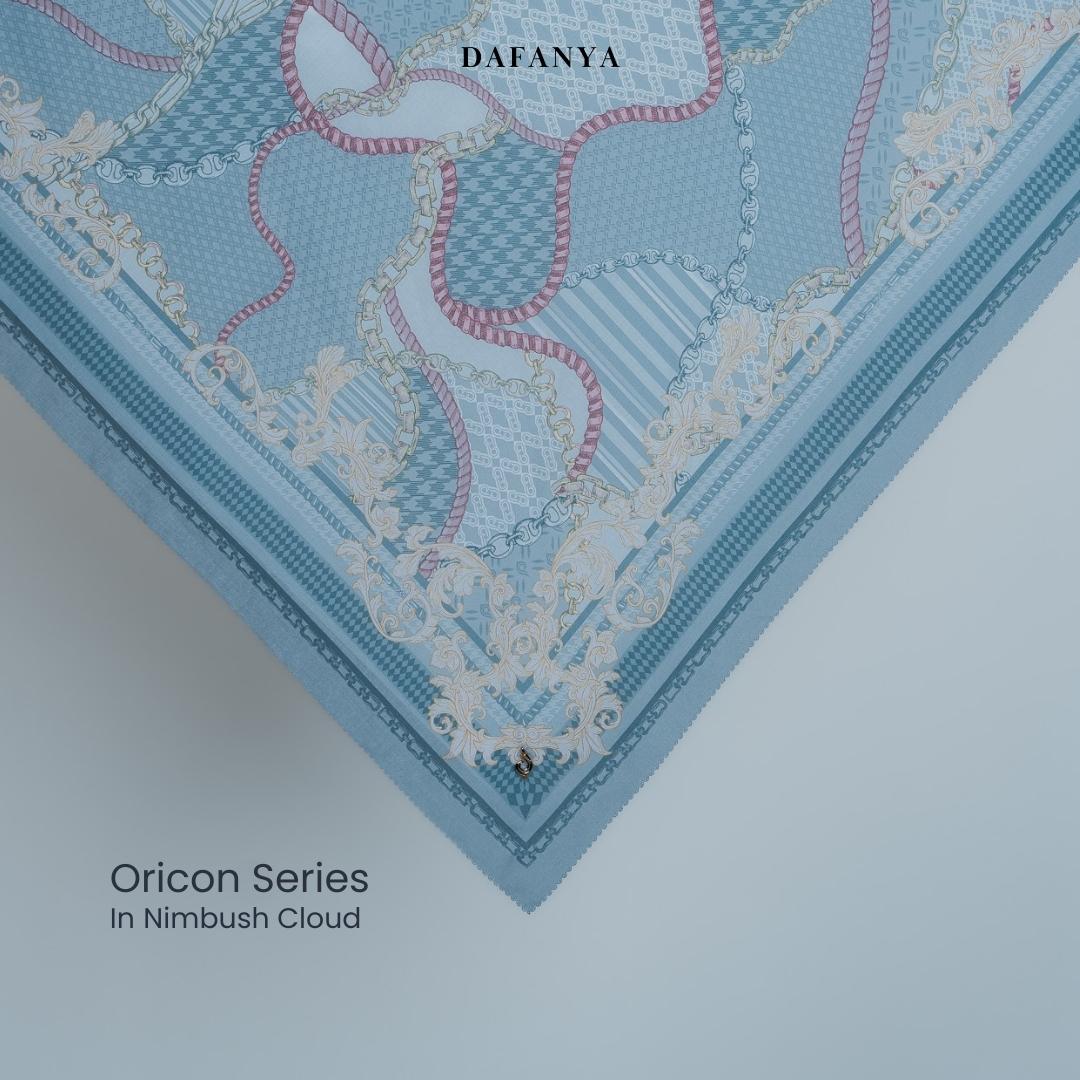 𝐃𝐀𝐅𝐀𝐍𝐘𝐀 - Oricon Series Jilbab Motif Monogram Kerudung Segi Empat Hijab Scarf bahan Voal Lasercut
