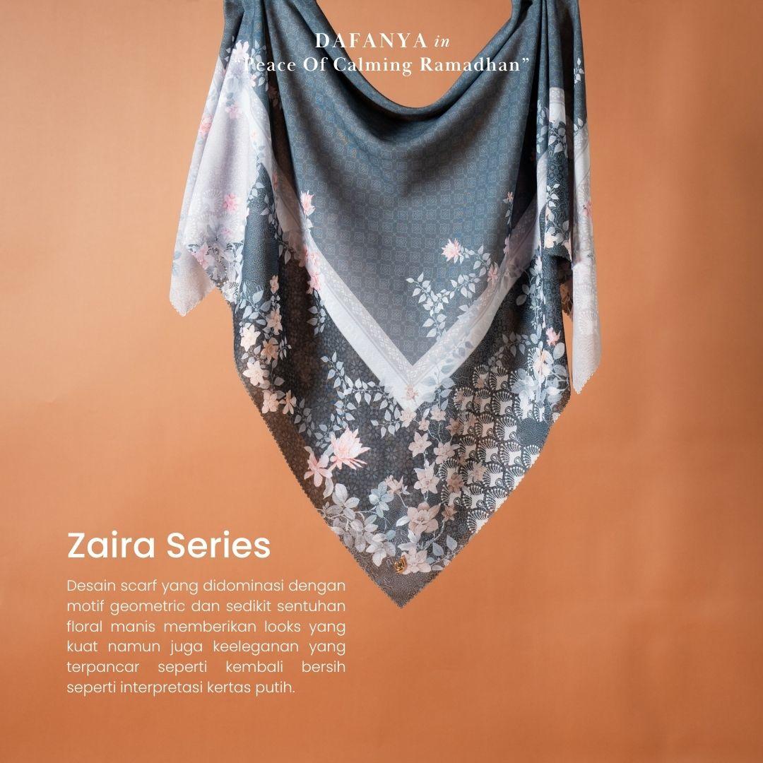 𝐃𝐀𝐅𝐀𝐍𝐘𝐀 - Zaira Series Jilbab Motif Floral Kerudung Segi Empat Hijab Scarf bahan Voal Laser Cut