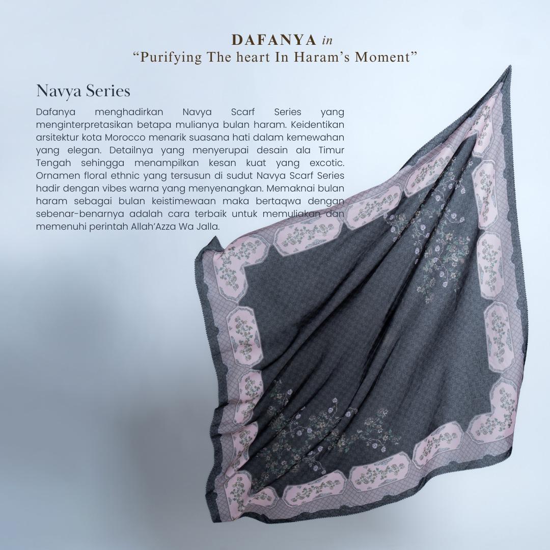 𝐃𝐀𝐅𝐀𝐍𝐘𝐀 - Navya Series Jilbab Motif Ethnic Kerudung Segi Empat Hijab Scarf bahan Voal Laser Cut