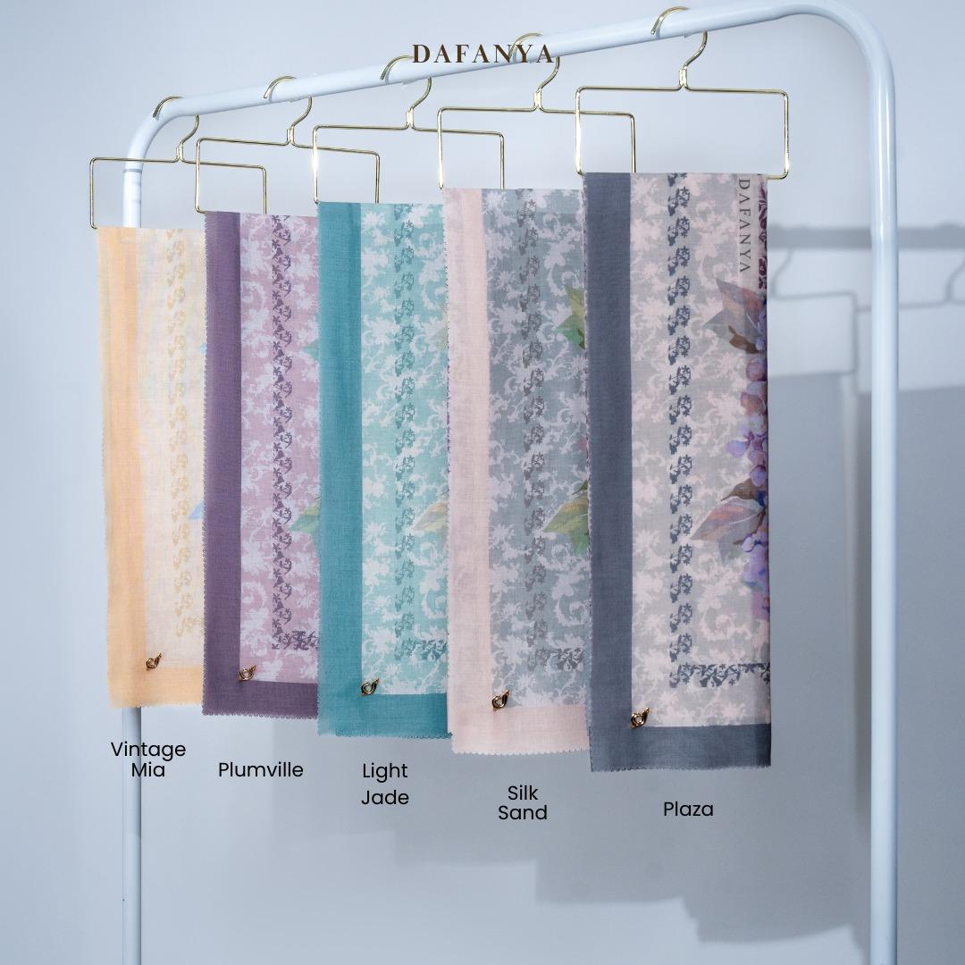 𝐃𝐀𝐅𝐀𝐍𝐘𝐀 - Raisel Series Jilbab Motif Floral Kerudung Segi Empat Hijab Scarf bahan Voal Laser Cut