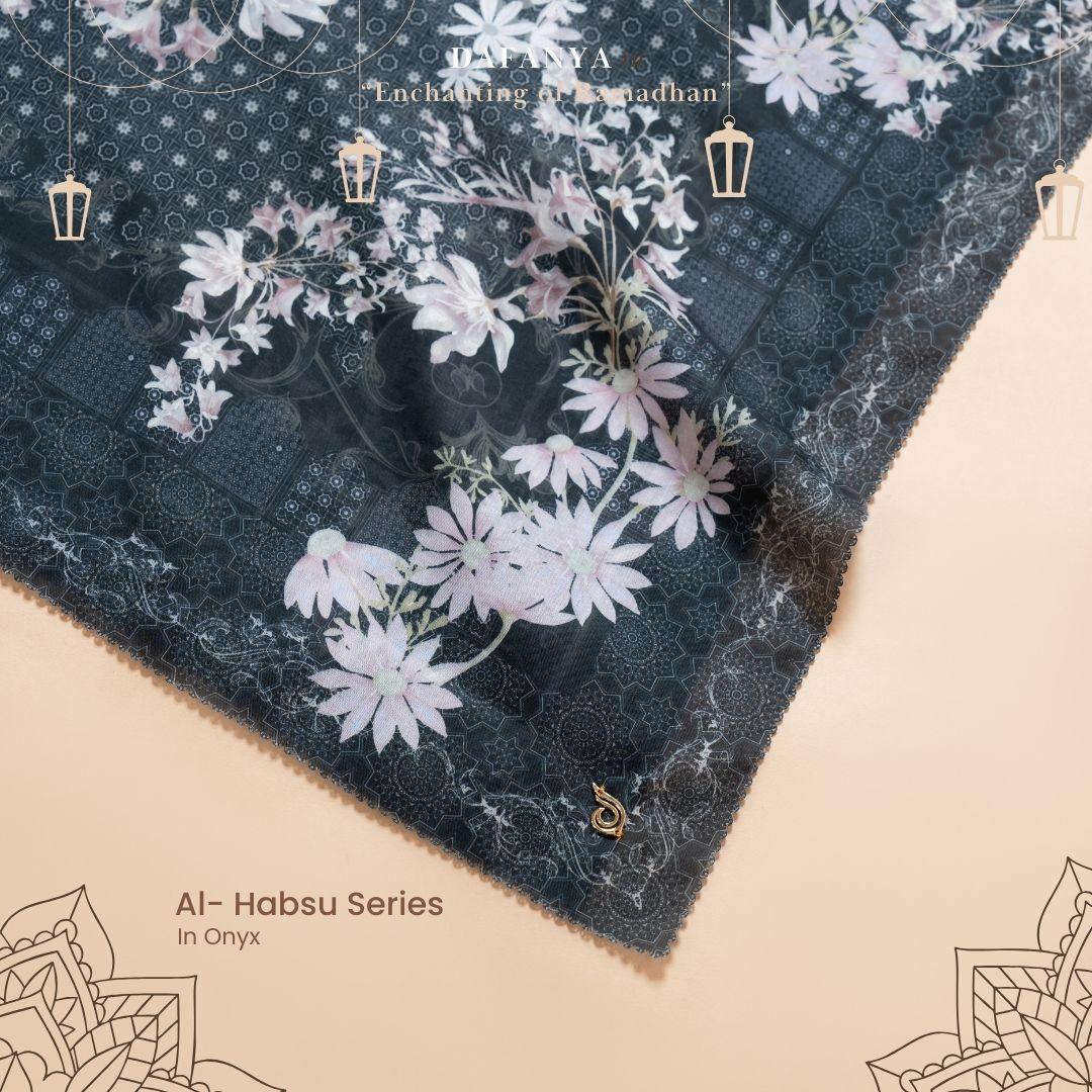 𝐃𝐀𝐅𝐀𝐍𝐘𝐀 - Al-Habsu Series Jilbab Motif Floral Kerudung Segi Empat Hijab Scarf bahan Voal Laser Cut
