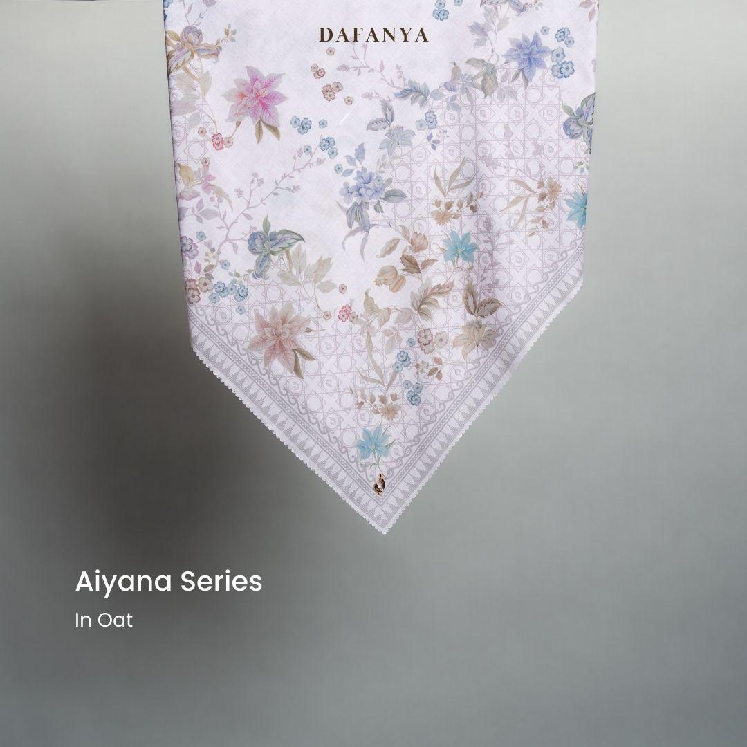 𝐃𝐀𝐅𝐀𝐍𝐘𝐀 - Aiyana Series Jilbab Motif Floral Kerudung Segi Empat Hijab Scarf bahan Voal Laser Cut