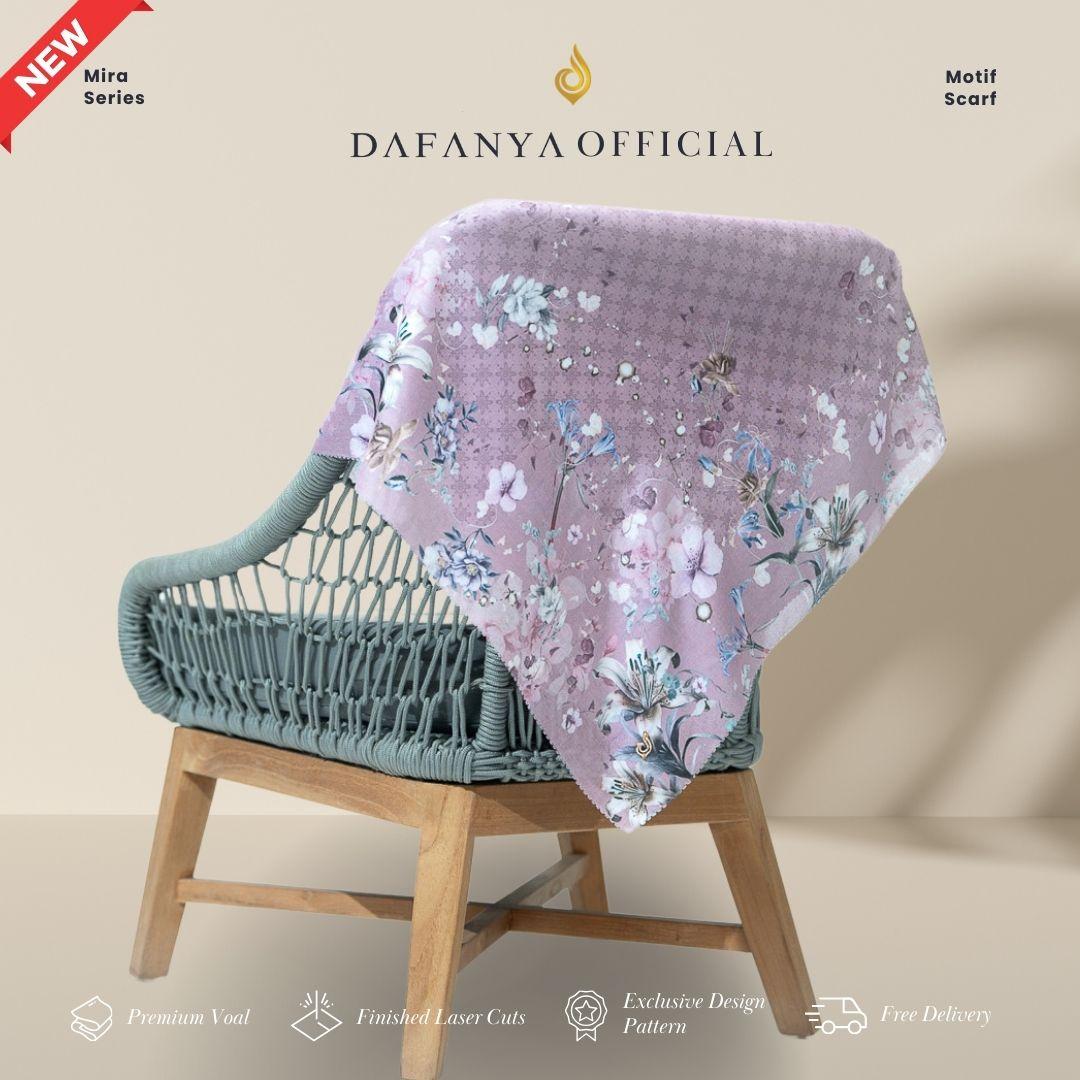 𝐃𝐀𝐅𝐀𝐍𝐘𝐀 - Mira Series Jilbab Motif Floral Kerudung Segi Empat Hijab Scarf bahan Voal Laser Cut