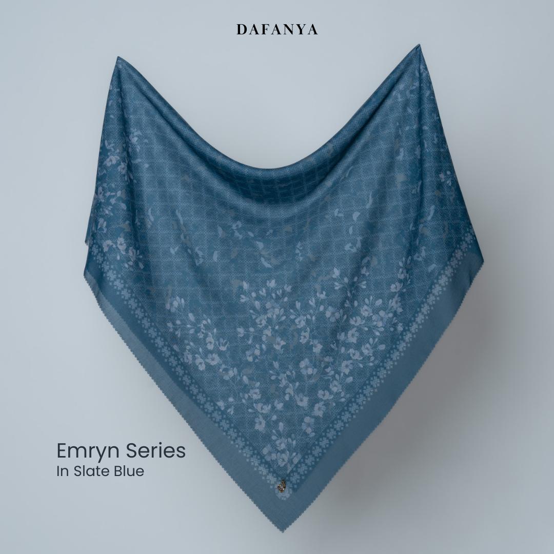 𝐃𝐀𝐅𝐀𝐍𝐘𝐀 - Emryn Series Jilbab Motif Monogram Kerudung Segi Empat Hijab Scarf bahan Voal Laser Cut